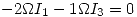<tex> -2\Omega I_1-1\Omega I_3=0 </tex>