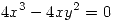 <tex>4x^3 -4x y^2=0</tex>