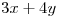 <tex>3x+4y</tex>