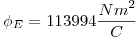 <tex>\phi_E  = 113994\frac{{Nm^2 }}{C}</tex>