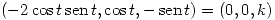 <tex>(-2\cos t \sen t , \cos t , -\sen t) = (0,0,k) </tex>