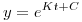 <tex> y = e^{Kt+C} </tex>
