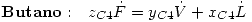 <tex>\mathbf{Butano:  } \quad z_{C4}\dot{F}=y_{C4}\dot{V}+x_{C4}\dot{L}</tex>