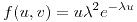 <tex>f(u,v)=u\lambda^{2}e^{-\lambda u}</tex>