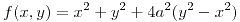 <tex>f(x,y)=x^2+y^2+4a^2(y^2-x^2)</tex> <tex>f(x,y)=x^2+y^2+4a^2(y^2-x^2)</tex>