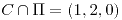 <tex>C\cap\Pi=\left(1,2,0\right)</tex>