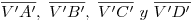 <tex>\overline{V'A'},\ \overline{V'B'},\ \overline{V'C'}\ y\ \overline{V'D'}</tex>
