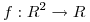 <tex>f : R^2 \rightarrow R</tex>