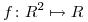 <tex> f \colon R^2 \mapsto R </tex> <tex> f \colon R^2 \mapsto R </tex>