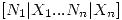 <tex>[N_1|X_1 ... N_n|X_n]</tex>
