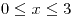<tex>0\leq x\leq3</tex>