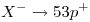 <tex>X^-\rightarrow 53p^+</tex>