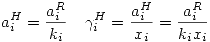<tex>a_i^H=\frac{a_i^R}{k_i} \quad \gamma_i^H=\frac{a_i^H}{x_i}=\frac{a_i^R}{k_ix_i}</tex>
