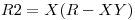 <tex>R2=X(R-XY)</tex>