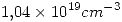 <tex>1.04 \times 10^{19} cm^{-3}</tex>