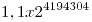 <tex> 1,1 x 2^{4194304} </tex>