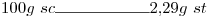 <tex>100g\ sc\rule{2cm}{0.4pt}2.29g\ st</tex>