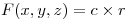 <tex>F(x,y,z) = c \times r</tex>