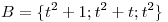 <tex>B=\{t^2+1;t^2+t;t^2\}</tex>