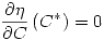 <tex>\frac{{\partial \eta }}{{\partial C}}\left( {C^* } \right) = 0</tex>