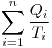 <tex> \sum_{i=1}^n \frac {Q_i} {T_i} </tex>