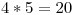 <tex>4*5 = 20</tex>
