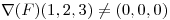 <tex>\nabla(F)(1,2,3)\neq(0,0,0)</tex>