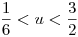 <tex>\frac{1}{6} < u < \frac{3}{2}</tex>