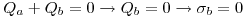 <tex>Q_a  + Q_b  = 0 \to Q_b  = 0 \to \sigma _b  = 0</tex>