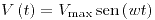 <tex>V\left(t\right)=V_\text{max} \sen\left(wt\right)</tex>
