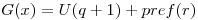 <tex> G(x) = U(q+1)+pref(r) </tex>