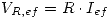 <tex>V_{R,ef}=R\cdot I_{ef}</tex>