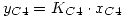 <tex>y_{C4}=K_{C4}\cdot x_{C4}</tex>