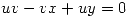 <tex>uv-vx+uy=0</tex>
