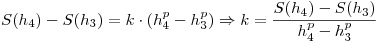 <tex>S(h_4)-S(h_3)=k\cdot (h_4^p-h_3^p) \Rightarrow k= \frac {S(h_4)-S(h_3)}{h_4^p-h_3^p}</tex>