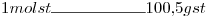 <tex>1 mol st\rule{2cm}{0.4pt}100.5 g st</tex>