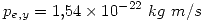<tex>p_{e,y} = 1.54 \times 10^{-22}\ kg \ m/s </tex>