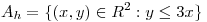 <tex>A_h=\{(x,y) \in R^2: y \leq 3x \}</tex>