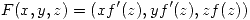 <tex>F(x,y,z)=(xf'(z),yf'(z),zf(z))</tex>
