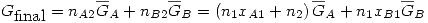<tex>G_{\mbox{final}}=n_{A2}\overline{G}_A+n_{B2}\overline{G}_B=\left( n_1x_{A1}+n_2 \right) \overline{G}_A +n_1x_{B1} \overline{G}_B</tex>