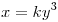 <tex>x= ky^3</tex>