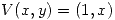 <tex>V(x,y)=(1,x)</tex> <tex>V(x,y)=(1,x)</tex>