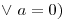 <tex>  \vee  \mbox{ }a=0) </tex>
