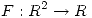 <tex>F: R^2 \rightarrow R</tex>