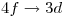 <tex>4f \rightarrow 3d</tex>
