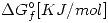 <tex> \Delta G_f^{\circ} [KJ/mol] </tex>