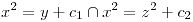 <tex> x^2=y+c_{1} \cap x^2=z^2+c_{2}</tex>