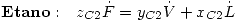 <tex>\mathbf{Etano:  } \quad z_{C2}\dot{F}=y_{C2}\dot{V}+x_{C2}\dot{L}</tex>