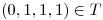 <tex>(0, 1, 1, 1) \in T</tex>