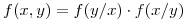 <tex> f(x,y)= f(y/x) \cdot f(x/y) </tex>